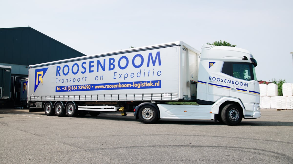 Roosenboom truck with a curtain-side trailer