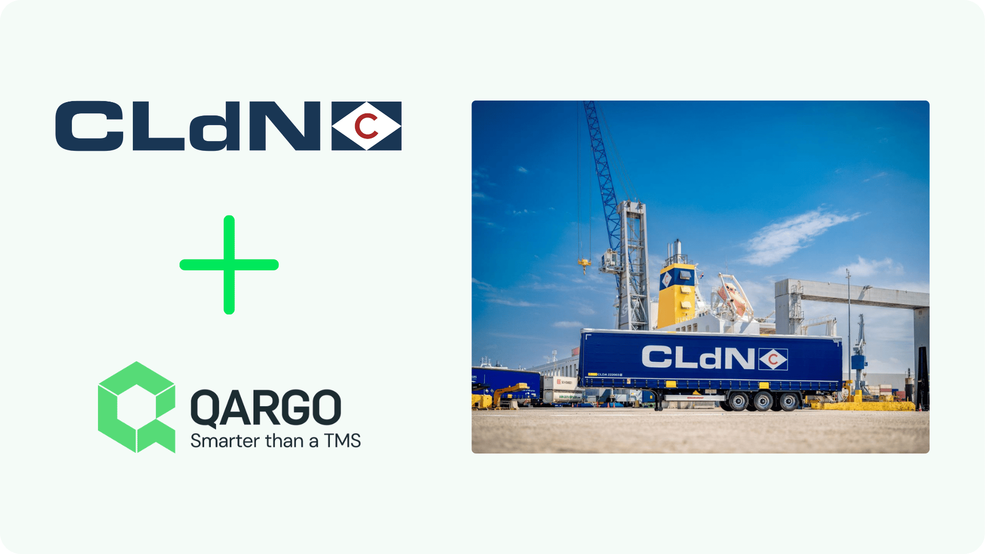 CLdN and Qargo logos next to a CLdN ship