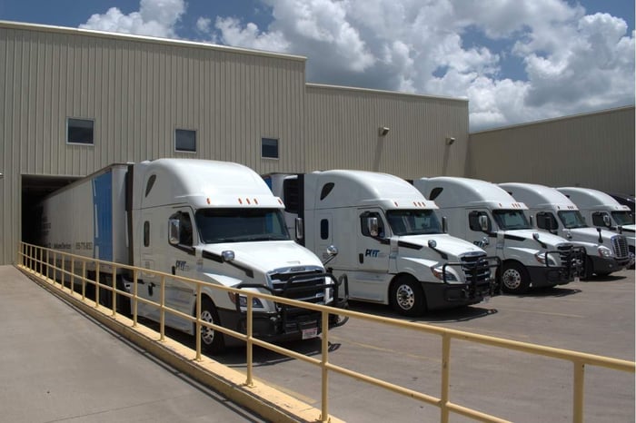 PRT trucks parked at a US depot